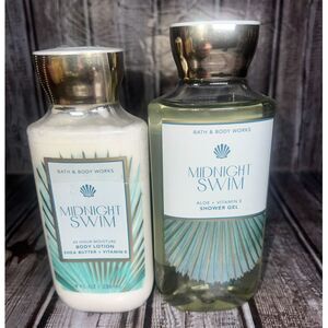 Lot of 2 Bath & Body Works Midnight Swim - Lotion and Shower Gel